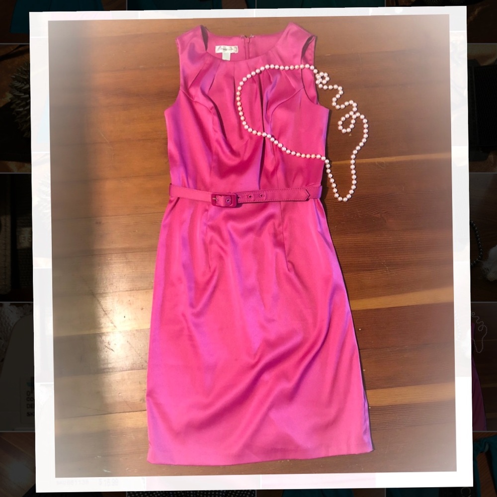 Pretty pink dress. Size 4 with matching belt.
